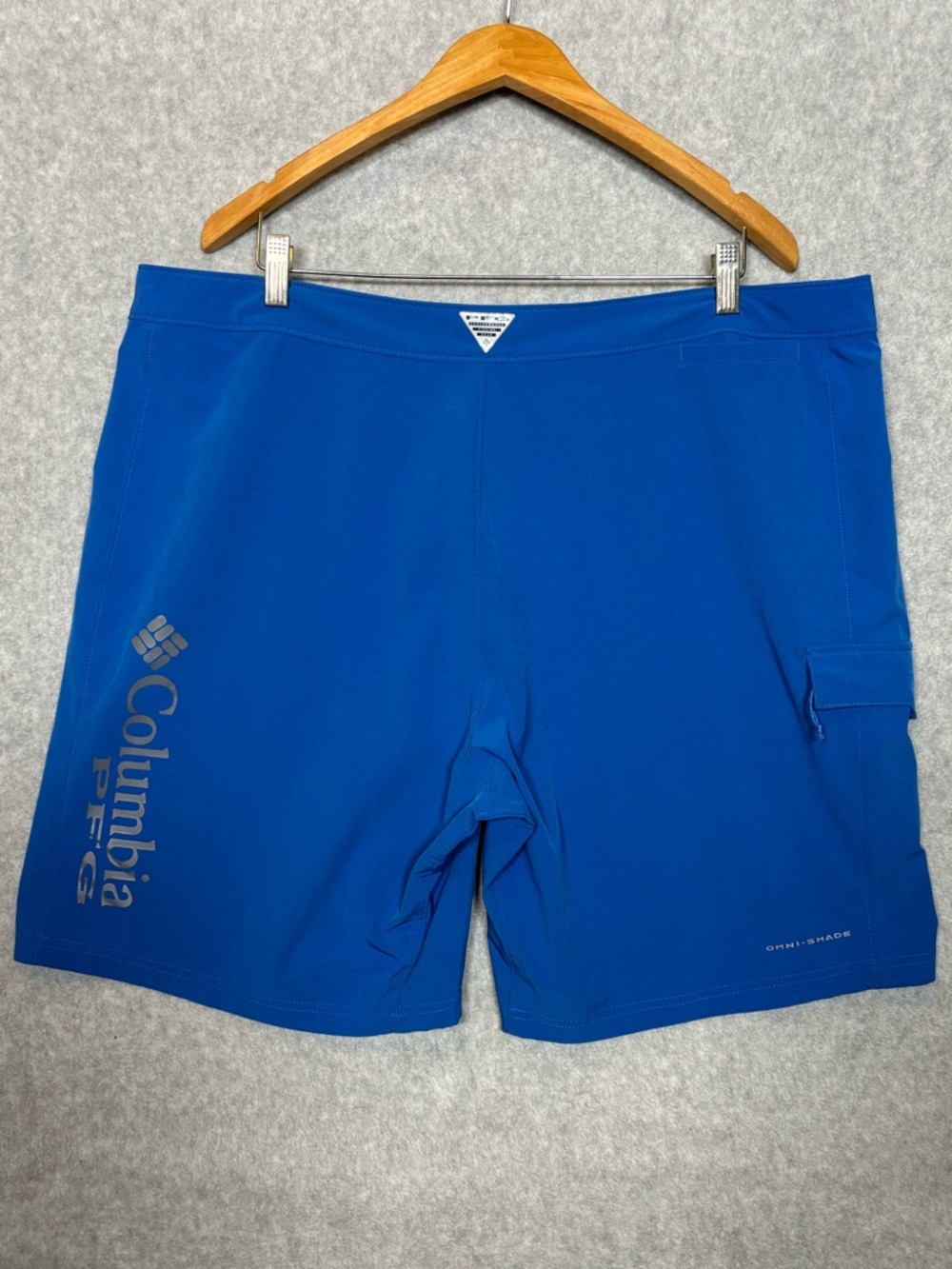 Columbia PFG Board Omni-Shade Performance Fishing Shorts-Blue-Men Size 42W 9L